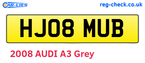 HJ08MUB are the vehicle registration plates.
