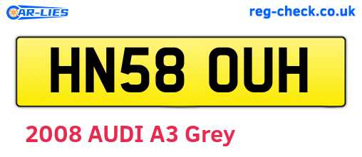 HN58OUH are the vehicle registration plates.
