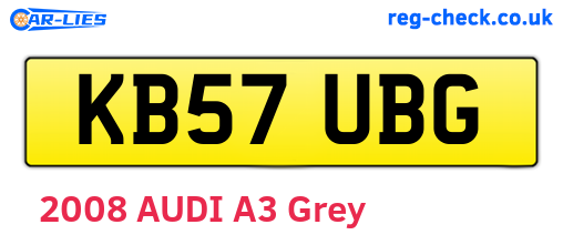 KB57UBG are the vehicle registration plates.