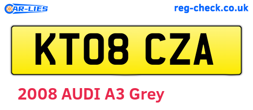 KT08CZA are the vehicle registration plates.