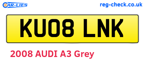 KU08LNK are the vehicle registration plates.