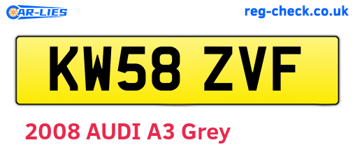 KW58ZVF are the vehicle registration plates.