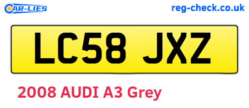 LC58JXZ are the vehicle registration plates.