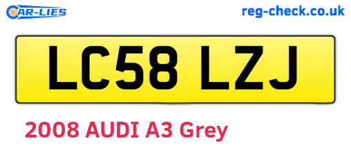 LC58LZJ are the vehicle registration plates.