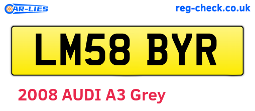 LM58BYR are the vehicle registration plates.