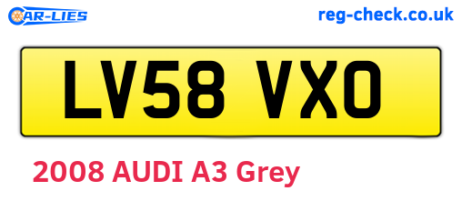 LV58VXO are the vehicle registration plates.