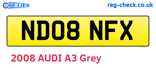 ND08NFX are the vehicle registration plates.