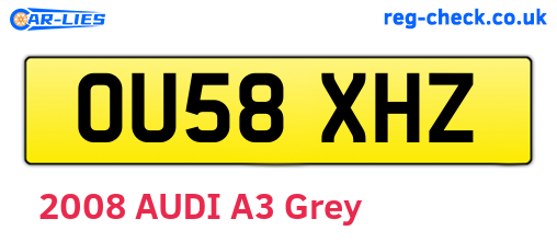 OU58XHZ are the vehicle registration plates.