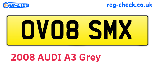OV08SMX are the vehicle registration plates.