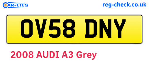 OV58DNY are the vehicle registration plates.