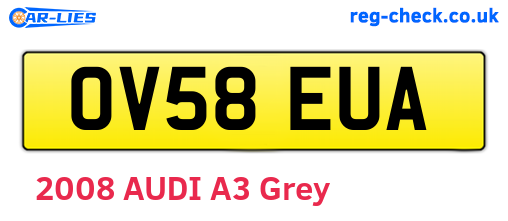 OV58EUA are the vehicle registration plates.