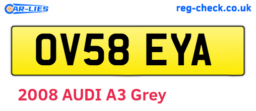 OV58EYA are the vehicle registration plates.