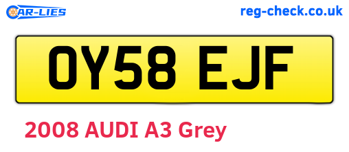 OY58EJF are the vehicle registration plates.