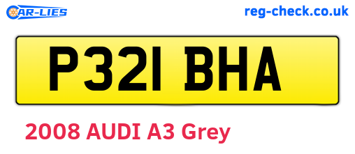 P321BHA are the vehicle registration plates.