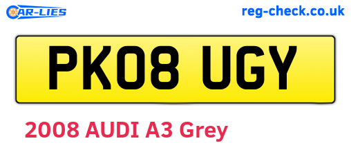 PK08UGY are the vehicle registration plates.