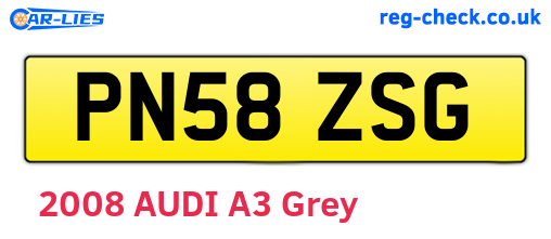PN58ZSG are the vehicle registration plates.