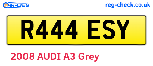 R444ESY are the vehicle registration plates.