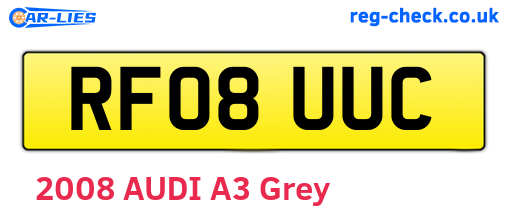 RF08UUC are the vehicle registration plates.