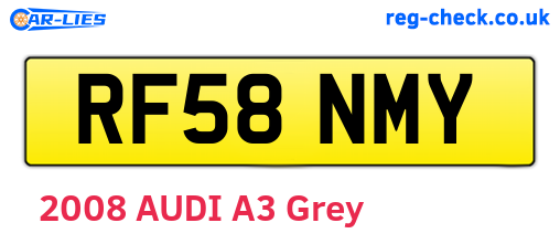 RF58NMY are the vehicle registration plates.
