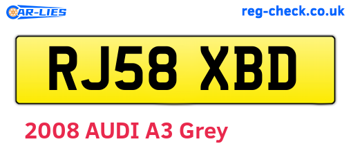 RJ58XBD are the vehicle registration plates.