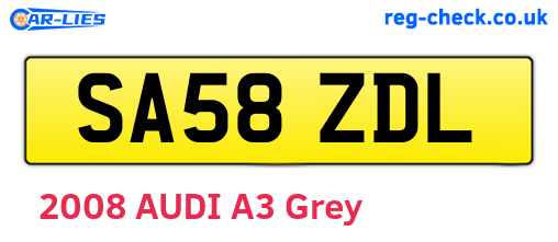 SA58ZDL are the vehicle registration plates.