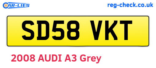 SD58VKT are the vehicle registration plates.