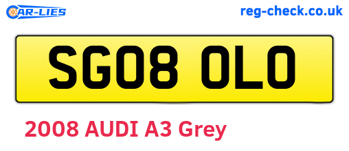 SG08OLO are the vehicle registration plates.
