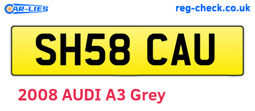 SH58CAU are the vehicle registration plates.