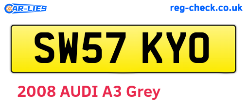 SW57KYO are the vehicle registration plates.
