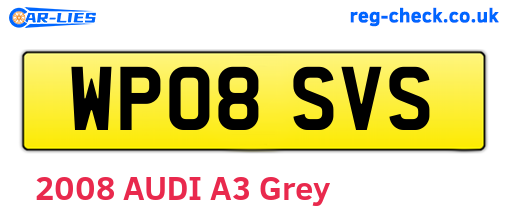 WP08SVS are the vehicle registration plates.