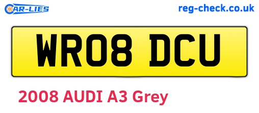 WR08DCU are the vehicle registration plates.