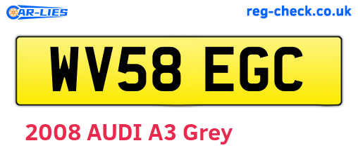 WV58EGC are the vehicle registration plates.
