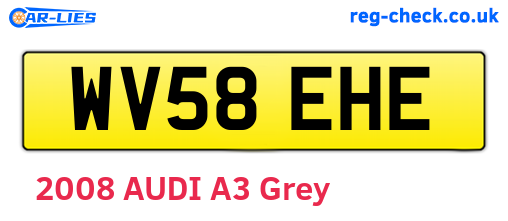 WV58EHE are the vehicle registration plates.