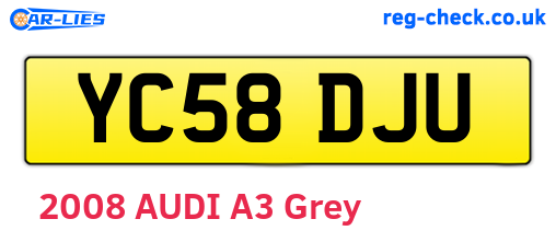 YC58DJU are the vehicle registration plates.