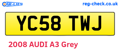 YC58TWJ are the vehicle registration plates.