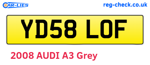 YD58LOF are the vehicle registration plates.