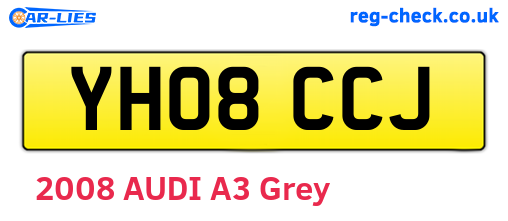 YH08CCJ are the vehicle registration plates.