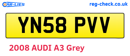 YN58PVV are the vehicle registration plates.