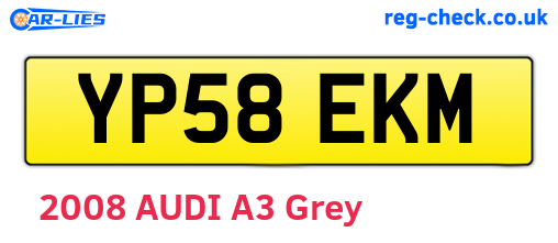 YP58EKM are the vehicle registration plates.