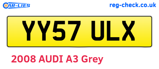 YY57ULX are the vehicle registration plates.