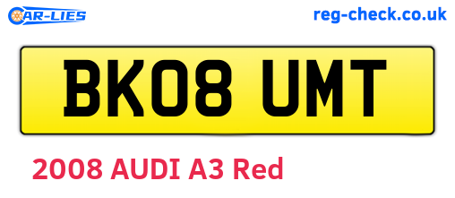 BK08UMT are the vehicle registration plates.