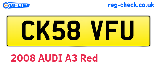 CK58VFU are the vehicle registration plates.