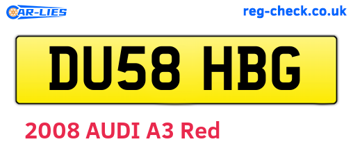DU58HBG are the vehicle registration plates.