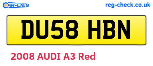 DU58HBN are the vehicle registration plates.