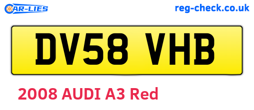 DV58VHB are the vehicle registration plates.