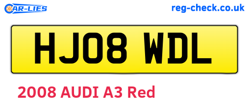 HJ08WDL are the vehicle registration plates.