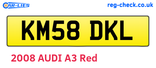 KM58DKL are the vehicle registration plates.