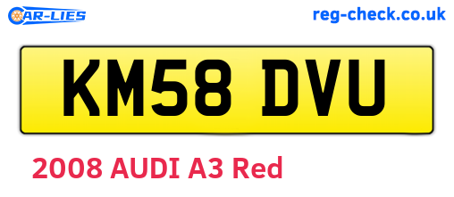 KM58DVU are the vehicle registration plates.