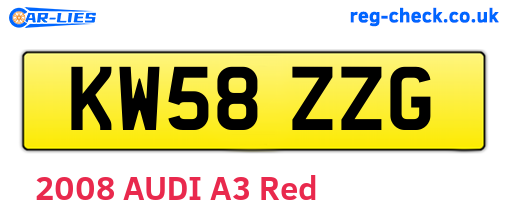 KW58ZZG are the vehicle registration plates.