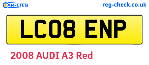 LC08ENP are the vehicle registration plates.